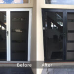Recolouring Aluminium Door Before & After